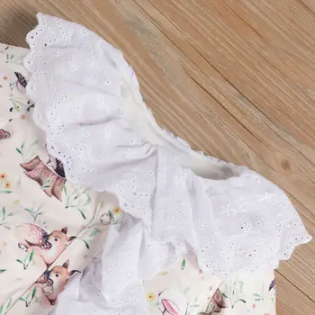 Novorojenček Dojenček Otroci Baby Dekleta Živali Tiskanja Sleepsuit Romper Jumpsuit Playsuit Oblačila