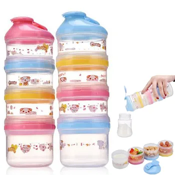 4 Plast Prenosne Otroške Hrane Škatla Za Shranjevanje Bistvenih Žitnih Risanka Mleka V Prahu Škatle Toddle Otroci Formule Mleko Posodo
