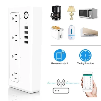 Smart Wifi Moč Trakovi Prenapetostna Zaščita Več električnih Vtičnic 4 Vrata USB Glasovni Nadzor za Amazon Echo Alexa je googlova Domača stran Timer