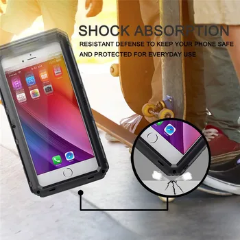 Luksuzni Kovinski oklep Aluminija Nepremočljiva telefon Primeru za iPhone XR X 6 6S 7 8 Plus XS Max Shockproof Dustproof Težka Pokrov