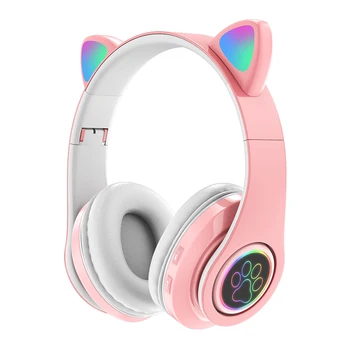 2021 Najnovejši LED Luštna Mačka Ušesa Slušalke Bluetooth 5.0 Mladi, Otroci Nad-ear Slušalke Podpira TF Kartice 3,5 mm Vtič Z Mic