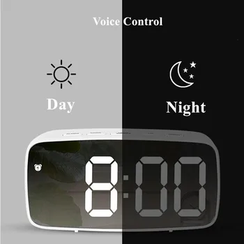 LED Ogledalo Budilke Digitalne Dremež Tabela Ura Wake Up Light Elektronski Veliko Časa Prikaz Temperature Doma Dekoracijo Ura