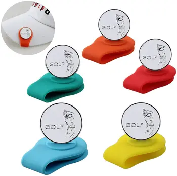 Duševno Klobuk Gume Golf Žogo Marker Magnetni Golf Klobuk Posnetek Dodatki za Golf 5 Barv za Svojo Izbiro, Paket 5