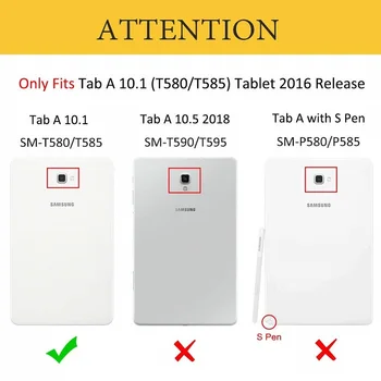 Tab 10.1 T580 T585 Flip Primeru Za Samsung Galaxy Tab A6 10.1 2016 SM-T580 SM-585 PU Usnje Stojalo Smart Cover Za Tab 10.1 A6