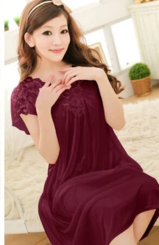 Brezplačna dostava za ženske čipke seksi nightdress dekleta plus velikost kopalni plašč velikosti Sleepwear nightgown Y02-3