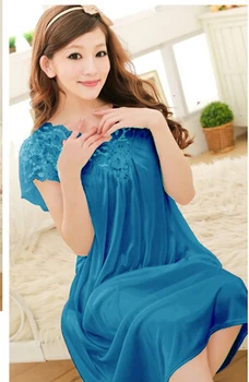 Brezplačna dostava za ženske čipke seksi nightdress dekleta plus velikost kopalni plašč velikosti Sleepwear nightgown Y02-3