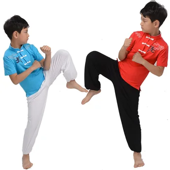 Otrok borilne veščine hlače kung fu, usposabljanje hlače vrečasta knickerbockers vrečasta Kitajski kung fu uspešnosti hlače Lahko natisnete logotip