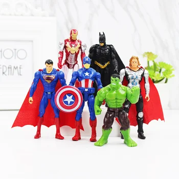 6pcs/Veliko Čudo Avengers superheroj Infinity Vojne, Iron Man, Hulk Ameriški Kapetan Thor Super Junaki Številke Igrače