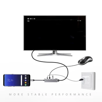 USB tip C Tip-C SREDIŠČE Za HDMI 4K USB 3.0 2.0 Strele 3 Adapter Dex Postaja Za MacBook pro Samsung Galaxy Note 8 S8 S9+