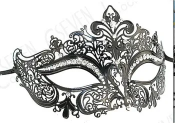 Luksuzni Eleganten Kovinski Laser Cut Beneške Maske za noč Čarovnic Žogo Maškarada Masko halloween kostumi za ženske Padec ladijskega prometa
