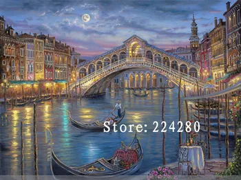 Venice Grand Canal Needlework,Vezenje,Mesto Scensko DIY 14CT Nepotiskani Navzkrižno šiv kompleti,Umetnosti Vzorec Navzkrižno Šivi Dekor
