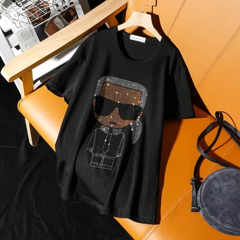 Ženske Nosorogovo Design T Shirt Visoko Kakovostnega Bombaža Dekle Preveliko Majico 4XL 5XL Modni Slog, Dame Vroče Vaja Vrh Tees Oblačila