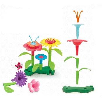 46pcs/set DIY Pop Biseri, Cvetje Igrače Cvetje, ki Povezujejo Bloki Handwork Kompleti Sestavljanje Vrt Izobraževalne Igrače Za Otroke