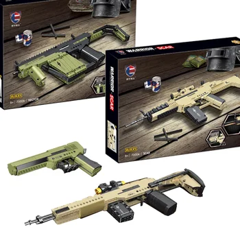 Nova Tehnika Vektor Mk14 Brazgotina Desert Eagle Pištolo Model gradniki PUBG Vojaški SPECIALCI Orožje Opeke Igrače za Otroke