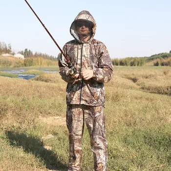 Anti-komar dihanje Moške bionic Bor maskirno obleko Prostem Jakna Moški Vojske Šport Lovska Oblačila ribolov plašč
