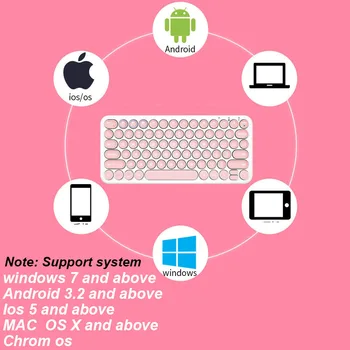 Tablični računalnik Tipkovnico Bluetooth Krog Keycap Wireless Gaming Tipkovnica za Mac Chrome OS windows iPhone, iPad, Android