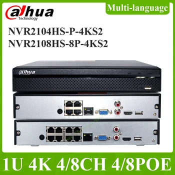 Dahua Multi-language NVR2104HS-P-4KS2 NVR2108HS-8P-4KS2 4/8CH 4/8POE HD, 8MP 1SATA H. 265 CCTV Omrežna kamera ONVIF
