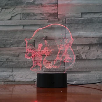 Polarni medved 3D Lučka Otrok razsvetljavo LED Nočna Lučka 7 Barv Spreminjanje Metakrilat tablice Dotik, Občutek Lamparas Akril Obrti