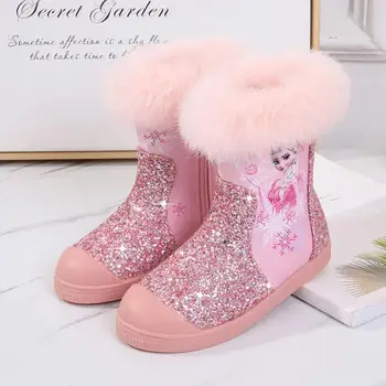 Disney Zamrznjene Dekle Sneg Škornji zimski plus žamet Martin čevlji za jesen in zimo Elsa princesa čevlji baby kratek čevlji