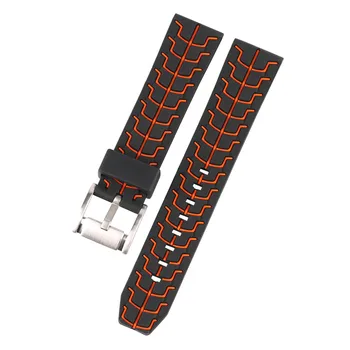 20/22/24 mm Silikonski Trak Watchband Rdeča/Modra/Oranžna Moških Vojaške Pin Sponke Traku Zamenjava Zapestnica Za Šport Ure