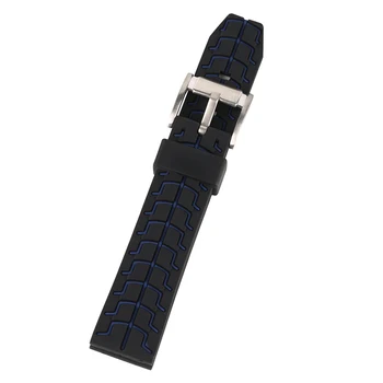 20/22/24 mm Silikonski Trak Watchband Rdeča/Modra/Oranžna Moških Vojaške Pin Sponke Traku Zamenjava Zapestnica Za Šport Ure