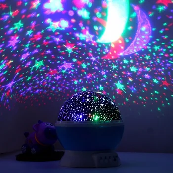 3power načine Romantično Obračanje Spin Noč Svetlobni Projektor Nebo Zvezda, Luna Master USB Lučka Led Projekt Za Otroke Baby Spanja Razsvetljavo