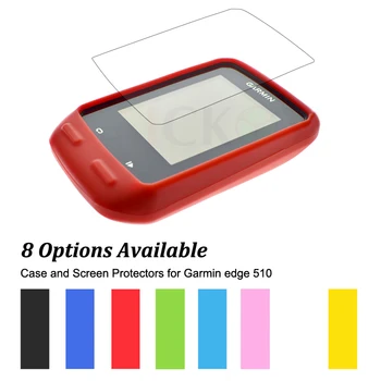 Gume Zaščitite Kožo Primeru + Zbriši Zaslon Protektorstvo Ščit Film za Kolesarski Računalnik GPS Garmin Edge 510 Muti-Barve
