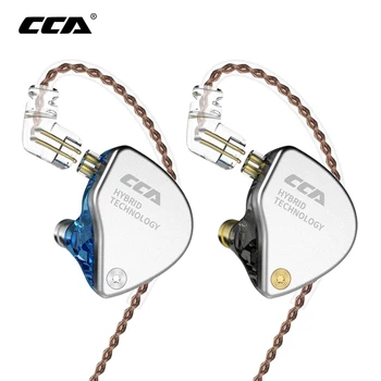 CCA CA4 1BA+1DD Hibridni V Uho Slušalke HIFI Spremljanje Športnih Teče Fazi IEM 2 pogonska Enota Slušalke Snemljiv 2Pin Kabla CCA C10