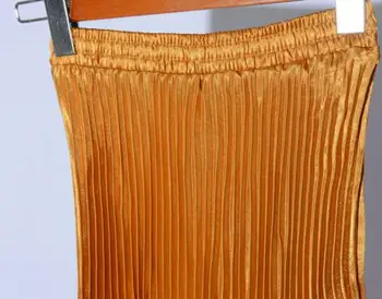 NAJ-NASTAVITEV vroče prodaje Ruffle nabrano krilo svileno sequined krila žensko spojko zlato je kovinski lesk