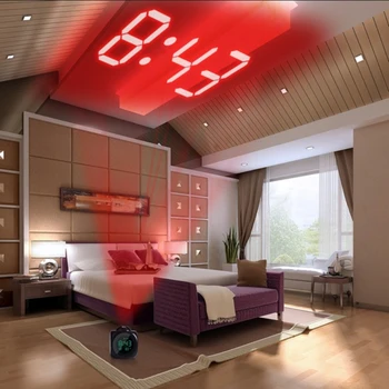 Projektor Budilka Night Lights Multi-Funkcijska Digitalna Ura Glas Temperatura Projekcija Na Strop Steno Tabela Spalnica Dekor