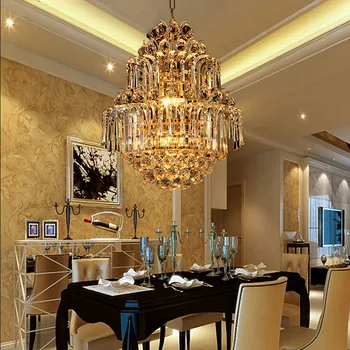 Sodobna Crystal LED Lestenec Zlato Luksuzni Lustre E14*8 Žarnice Vključeni Kristalno Kroglo Držalo za Restavracijo, Dnevna Soba Lučka