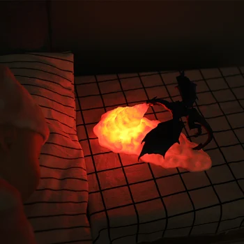 LED Fire Dragon Lučka Noč Lahka 3D Otroci Lučka Darilo za Fante in Dekleta na Rojstni dan Spalnica Dekoracijo