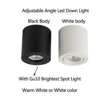 Delovnega časa led stropna svetilka roung 85mm črno ali belo ohišje stropne razsvetljave v zaprtih prostorih hiše