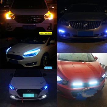 1set/2PCS 12V Univerzalno Avtomobilov DRL LED Nepremočljiva Avto, Vključite Opozorilne Luči Avto teče konjske dirke Svetlobe Zaporedno Teče Svetlobe