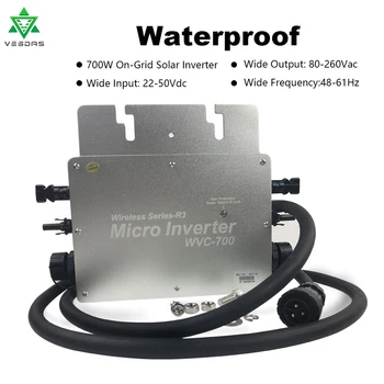 MPPT Microinverter Mrežo Kravato Inverter 700 W Pure Sine Wave Sončne Mikro Converter Regulator Inversor 24/36V DC 110/220V AC Inverter