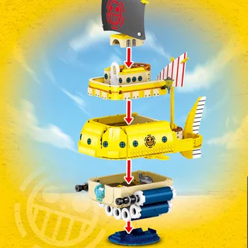 SY6295 1214 KOSOV ENEGA KOSA Serije Anime Piratske Ladje Luffy Film Igra Model Stavbe, Bloki, Opeke Izobraževalne Igrače za Otroke Darila