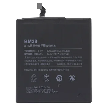 BM38 Baterija Za Xiaomi Mi4S Baterije BM38 3210Mah Nova Nadomestna Baterija Za Xiaomi Mi 4S Mobilni telefon