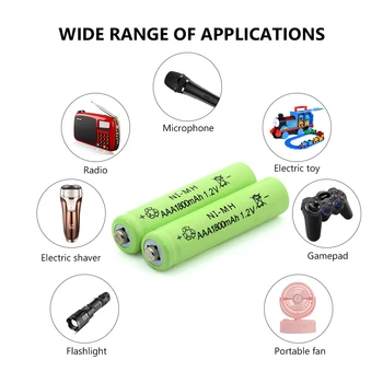 4Pcs Ni-MH bateriji AAA Baterija 1800mAh 1,2 V Polnilna Celica Britev 4Pcs MP3 Ura Svetilka ciklov Za Daljinsko upravljanje Igrače Fotoaparat
