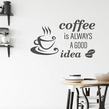 Kava je Vedno Dobra Ideja, vinilna Kuhinja Ponudbe Design Kave Ponudbo Stenske Nalepke Cafe Kuhinja Dekor Vinilne Nalepke C786