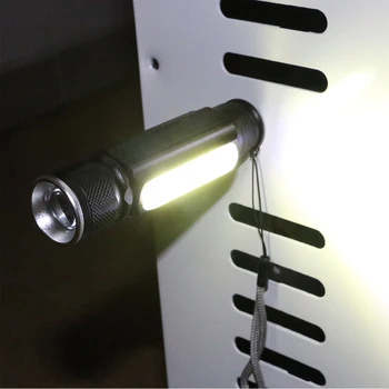 ZHIYU Pitne LED Svetilka USB Polnilne WorkLight T6 +COB Stranska Svetloba Linterna Rep Magnet Baklo luči za Ribolov, Kampiranje