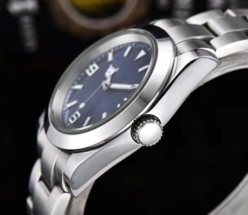 40 mm moške novo AIK watch avtomatsko gibanje OYS316L iz nerjavečega jekla, trak moder gumb za izbiranje svetlobna kazalec trdna hrbtni pokrovček GL2