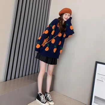 Priložnostne ženski pulover 2020 jeseni in pozimi novo leni slog Japonski sladko puloverju pulover svoboden pletene vrh