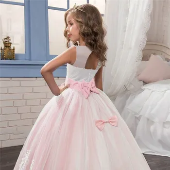 (5T-13T) Dekleta čipke cvet obleka pettiskirt princesa obleko čipke dekle, princesa družico lepotno tekmovanje tutu til obleko S4