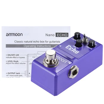 Ammoon Nano Serije Zamudo Kitara Efekt Pedal, True Bypass Aluminij Zlitine Telo kitare učinek pedal kitaro pribor kitare deli