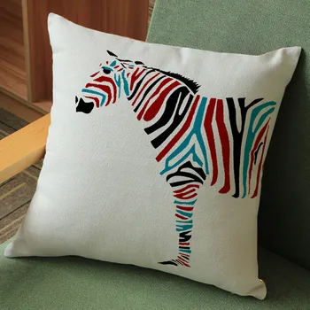 Divje Živali Dekorativne Blazine 45 cm*45 cm Zebra Slon, žirafa afriške blazine Kvadratnih Vrgel Blazine Bombaž Perilo Blazino
