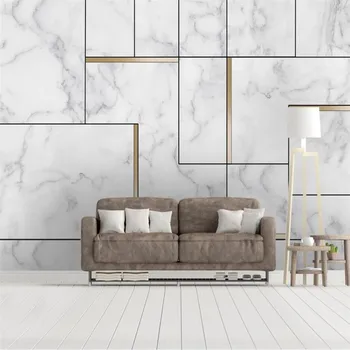 Ozadje po meri 3D stereo fotografijo freske de papel parede Nordijska preprosta osebnost marmorja geometrijo zlato TV ozadju stene papirja