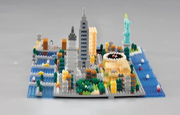 Weagle 2550 New York City Arhitektura, Kip Svobode, Empire State Building 3D Model DIY Diamond Mini Majhnih Blokov Igrača št Polje