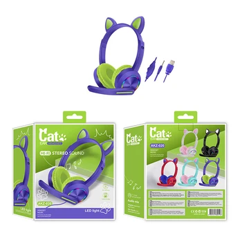 Mačje Uho slušalke Bluetooth Brezžične Mačje Uho Slušalke LED withMic Slušalke Za Otroke Dekleta Božič Slušalke & Slušalke