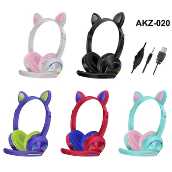 Mačje Uho slušalke Bluetooth Brezžične Mačje Uho Slušalke LED withMic Slušalke Za Otroke Dekleta Božič Slušalke & Slušalke