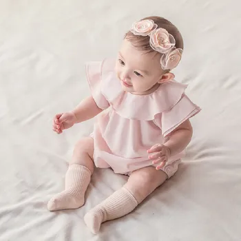 Baby Dekle Romper Poletje Newborn Baby Oblačila Za Dekleta Obleke Ruffle 1. Rojstni dan Princesa Malčke Baby Dekleta Jumpsuit